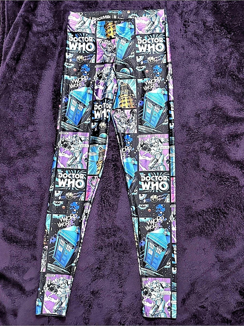 BlackMilk Doctor Who Leggings Comic Strip Mashup New with Tags